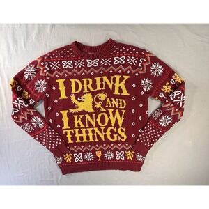 Game of Thrones "I Drink and I Know Things" Knit Sweater Women's Medium HBO‎